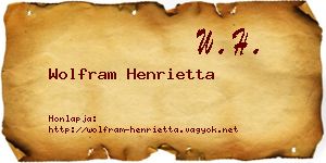 Wolfram Henrietta névjegykártya