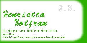 henrietta wolfram business card
